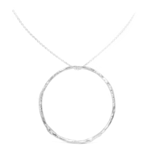 Wabi Sabi silver pendant with a silver chain