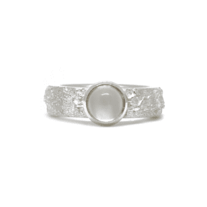 Wabi Sabi Frast silver ring with white moonstone
