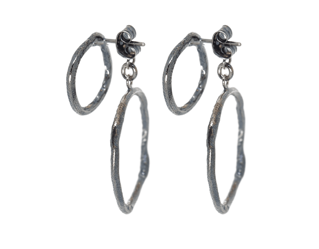 Wabi Sabi earrings in rhondium plated silver