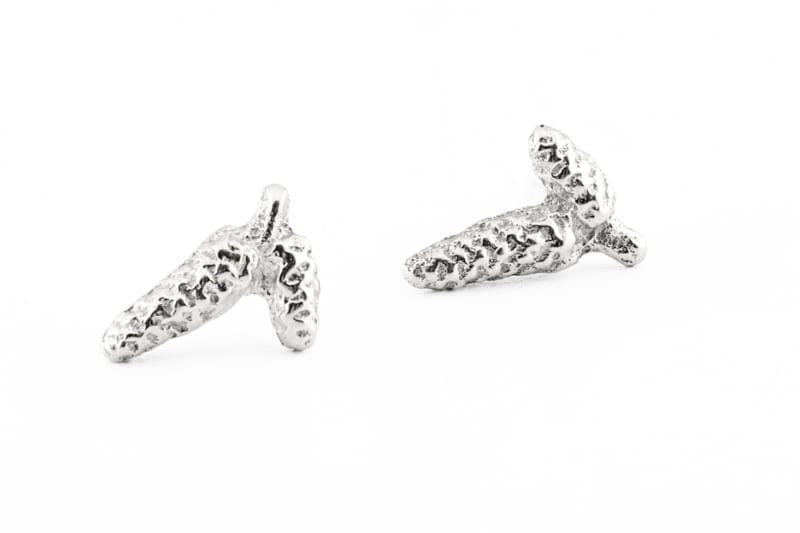 Knop earrings in silver from Wabi Sabi