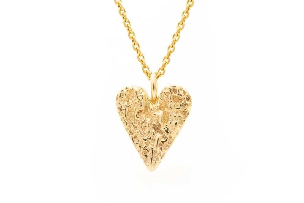 Herz aus mattiertem Gold, klein