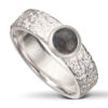 Frosted silver ring, w/6 mm dark Eclogite.